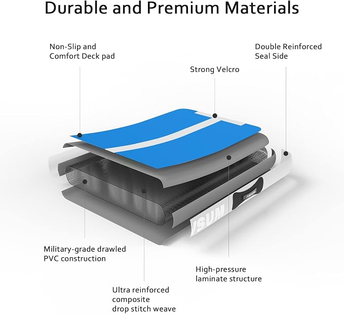AWSUM Inflatable Gymnastics Mat 10ft/13ft/16ft/20ft/23ft Training mat 4/8 inches Thick tumbling mat with Electric Pump for Home/Gym/Outdoor