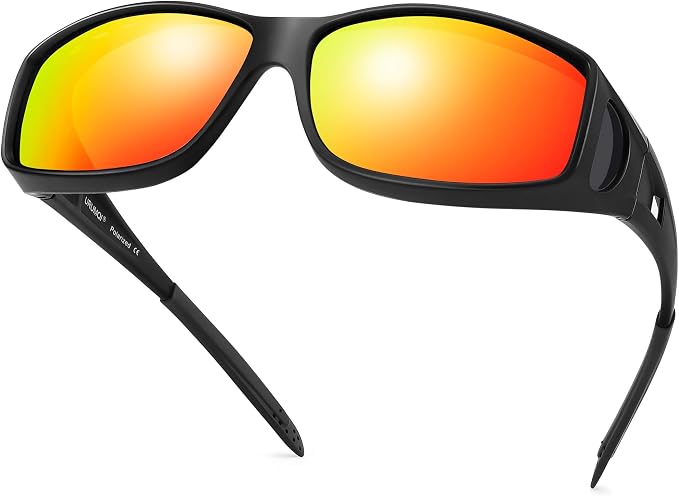 URUMQI Polarized Sunglasses Fit Over Glasses for Men Women, Wraparound Sun Glasses UV400 Protection for Driving Fishing