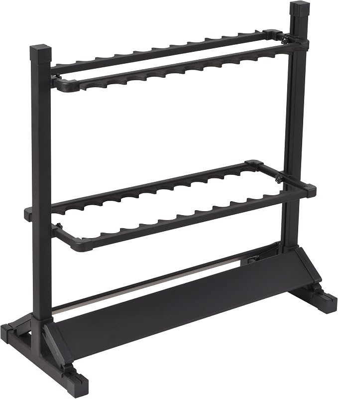 JOYWAVE Aluminium Fishing Rod Holders, Portable Fishing Rod Rack, Holds Up to 24 Rods, Modern Matte Black, 27.9x12.6x27.5 inches
