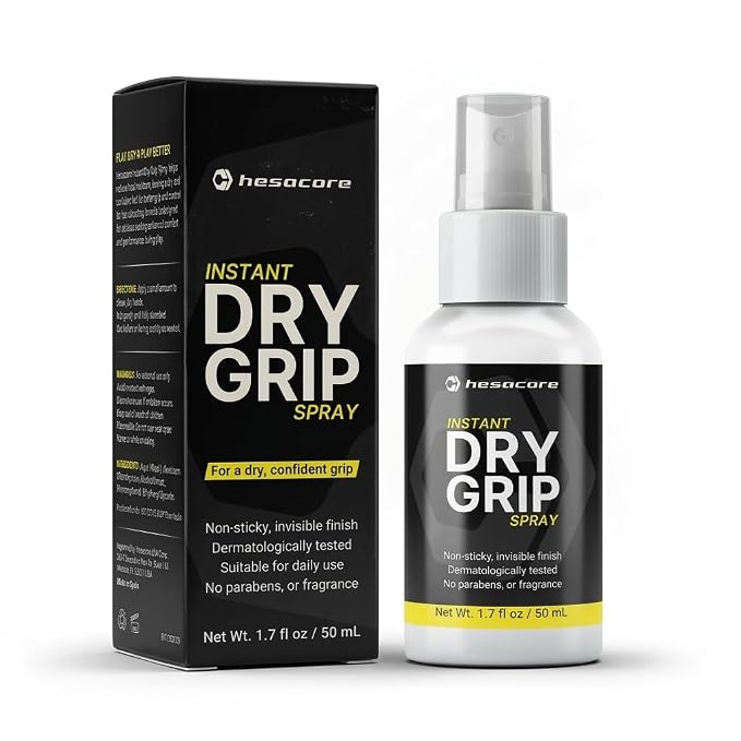 Hesacore Instant Dry Grip Spray | Fast-Drying, Non-Sticky Formula | Creates a Dry Hand Feel for Pickleball & Racquet Sports