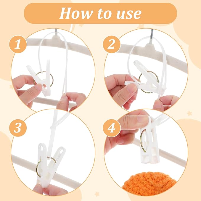 120 Pack Multi-Purpose Laundry Hooks Hanging Clips Bulk with Plastic Rope Hanger Clips for Baby Clothes Closet Organizer for Pants Hat Sock Boot Bra Towel Bathroom Wardrobe Kitchen