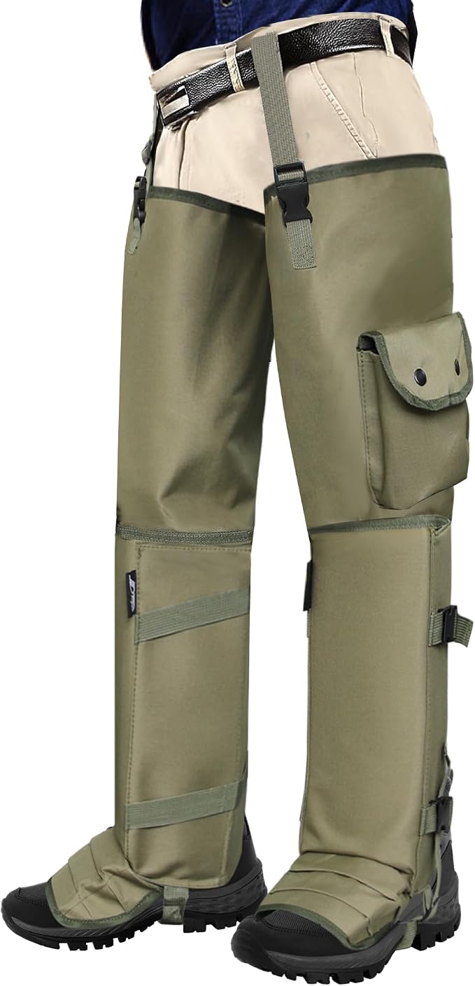 Snake Gaiters and Chaps for Men and Women - Waterproof Guards, Adjustable Protection for Legs