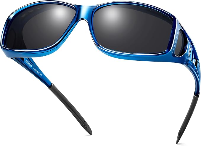 URUMQI Polarized Sunglasses Fit Over Glasses for Men Women, Wraparound Sun Glasses UV400 Protection for Driving Fishing