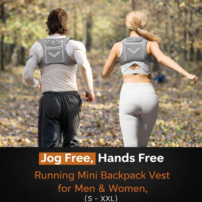 Running Mini Backpack Vest for Men & Women - Hi-viz gear, Holds Valuables, any Phone - Ideal for Fitness, Walking, Cycling!