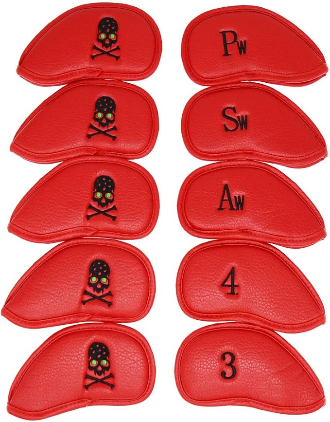 HISTAR Golf Club Head Covers Skull Design Golf Iron Head Covers Set Headcover Fit All Brands Titleist, Callaway, Ping, Taylormade, Cobra, Nike, Etc.