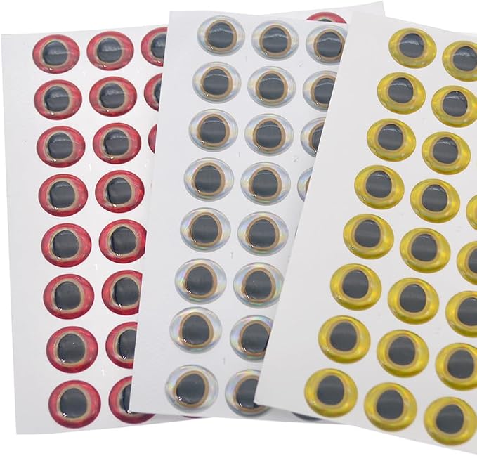 900pcs Assorted 3D Simulation Laser Fishing Lure Eyes Artificial Fish Eyes for Fishing Lure 8mm 10mm 12mm
