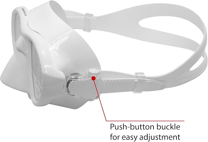 Mermea Diving Mask - Anti-Fog Tempered Glass, Anti-Leak Silicone Skirt - Scuba Mask, Dive Mask, Freediving Mask, Spearfishing Mask, Snorkel Mask for Adults (White)