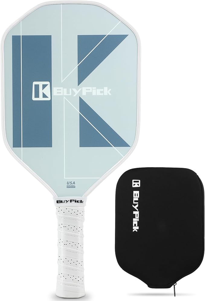 Pickleball Paddle, USAPA Approved, Lightweight & Wide, Carbon Fiber Surface, 16mm Thick, Anti-Slip Grip, Gift for Men