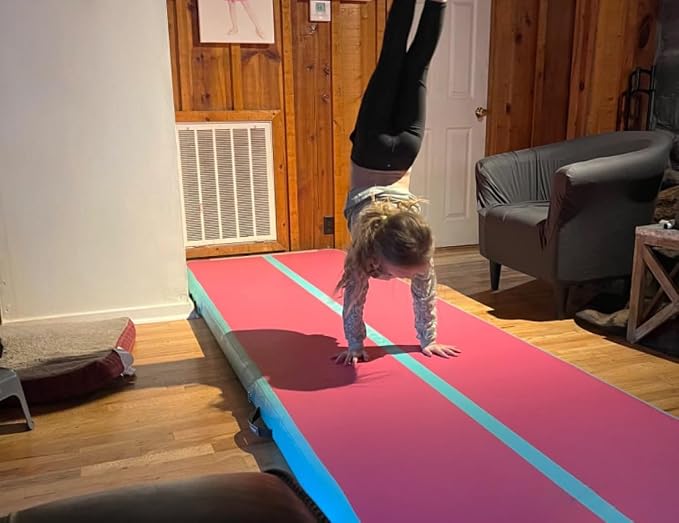 VOFiTNY All Purpose Gymnastics Mat 6.6/10/13/16/20 ft Sturdy Inflatable Tumble Track for Home/Gym