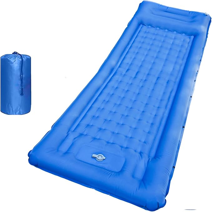 SEVNPRIME 78in x 29in x 5in Camping Sleeping Pad, Upgraded Durable Waterproof Compact Traveling Air Mattress, Built-in Foot Pump, Ultralight Inflatable Sleeping Mat for Backpacking, Hiking