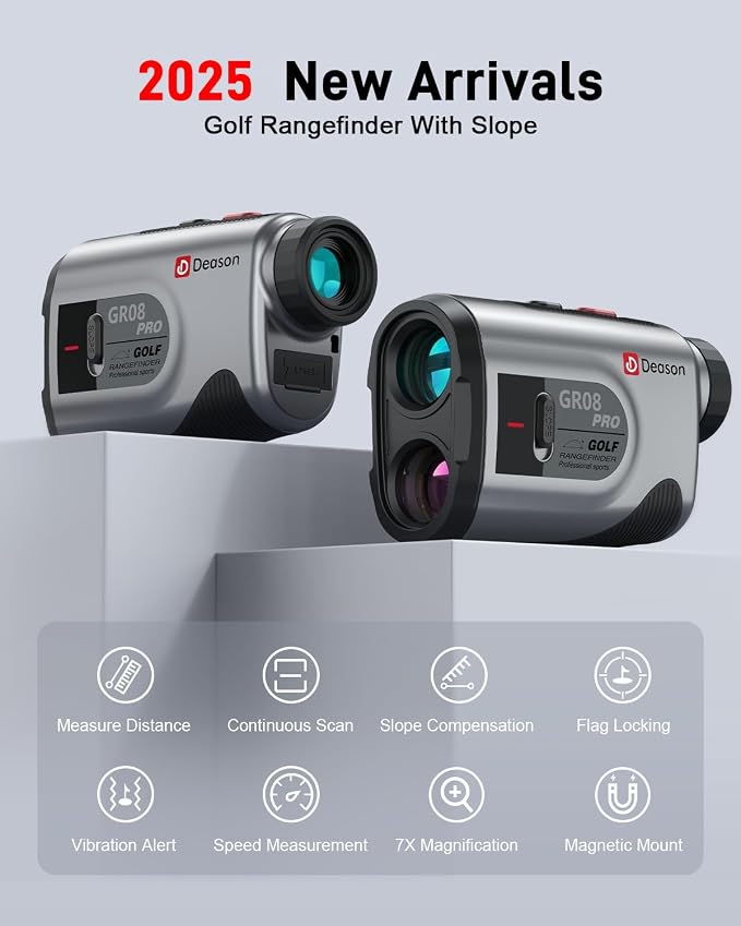 Golf Rangefinder with Slope,7X Magnification Laser Rangefinder, 1300Yards Rechargeable Range Finders Golfing with Flag Lock Vibration,Speed Mode for Hunting Shooting