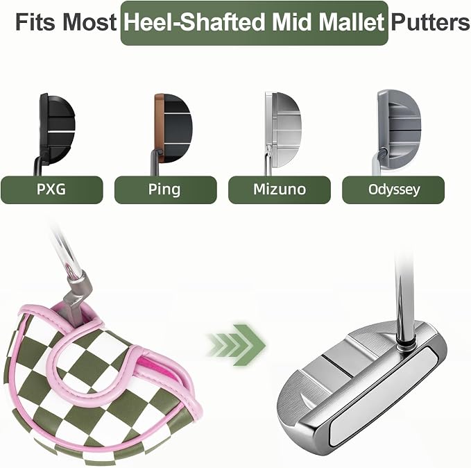 Craftsman Golf Club Cover Golf Head Cover for Driver Fairway Hybrid/Utility Woods Headcover Set Putter Head Cover for Mallet Blade DF3