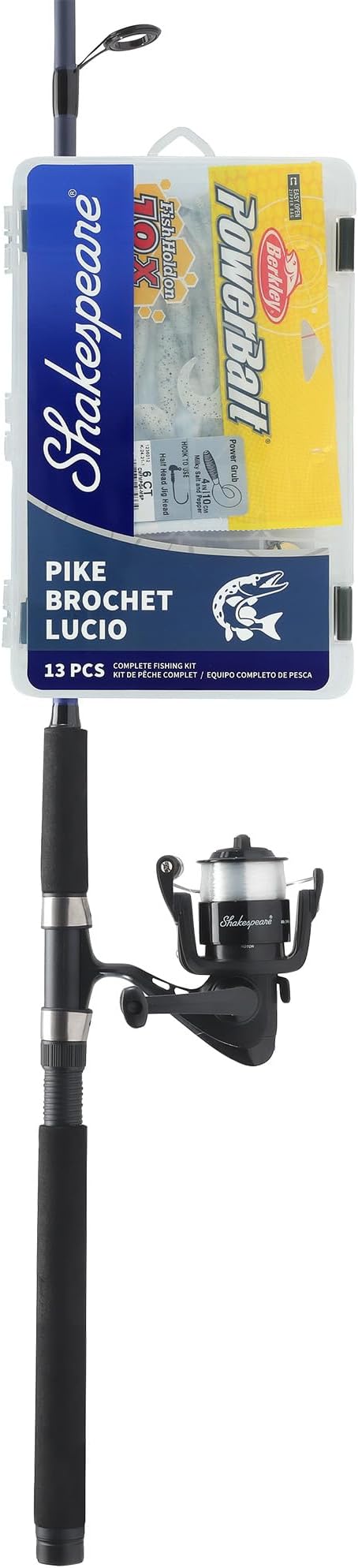 Shakespeare Catch More Fish Spinning Reel and Fishing Rod Combo with Kit