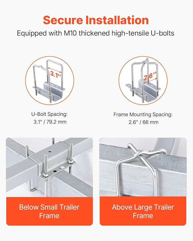 VEVOR Boat Trailer Guide, 16.7"- 60″ Adjustable Design Trailer Guide Poles, 2PCS Trailer Guide-Ons for Ski Boat, Fishing Boat or Sailboat Trailer