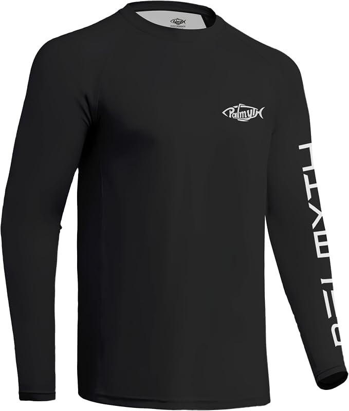 Palmyth Fishing Shirts for Men Long Sleeve UPF 50+ T Shirt Sun Protection | Quick Dry, Sun Protection, Myth-Cool Fabric, Fish Print, Moisture Wicking, Stretchy, Breathable, Fishing,Boating,Outdoor Wear