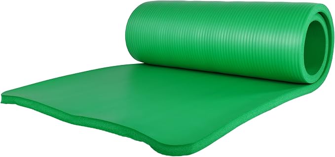 BalanceFrom 71x24 Inches Yoga Mat with Knee Pad and Optional Blocks – Extra 1-Inch Thick Non-Slip Foam with Anti-Tear Surface and Carrying Strap for Home, Studio, or Gym Workouts