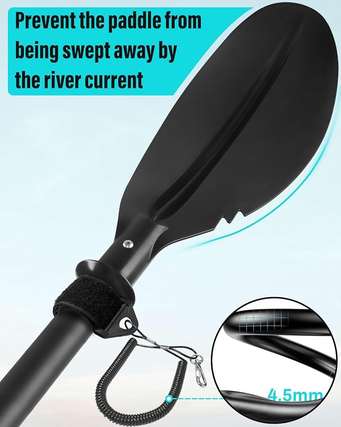 Kayak Paddles with Paddle Leash, Kayaking Oars 70in/178cm-97in/246cm Kayaking Canoeing Boating for Surfing Oar Fishing Lightweight Paddling Blades Kayak Paddles for Adults Heavy-Duty and Durable