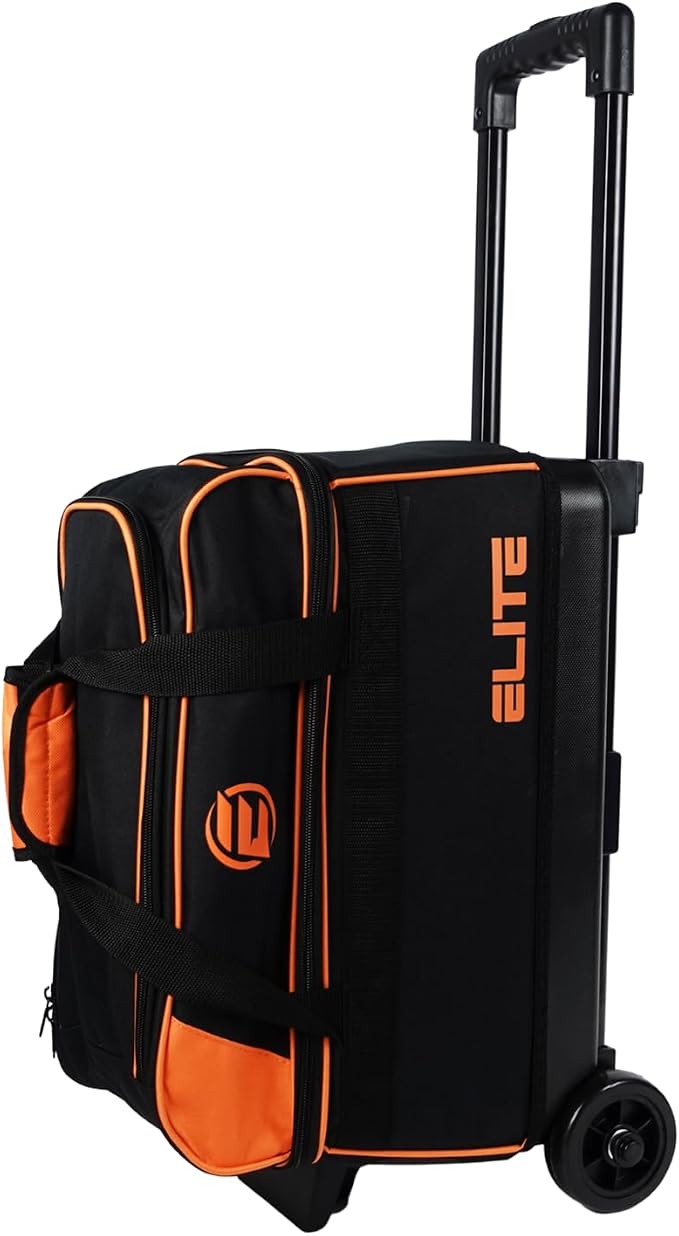 ELITE Basic Bowling Bag Double (2) Ball Roller with Rolling Wheels