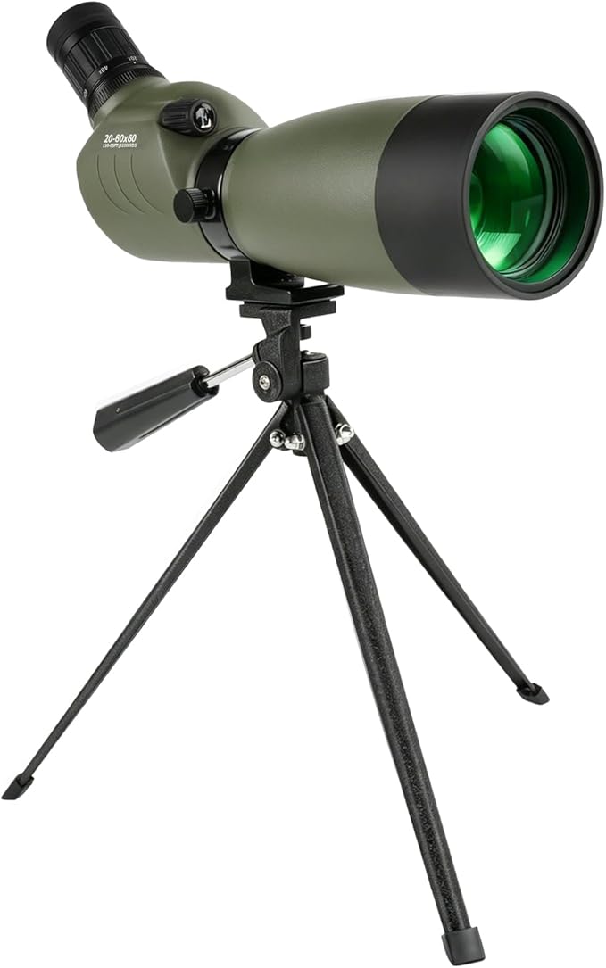 20-60x60 Spotting Scope with Tripod for Target Shooting, Bird Watching