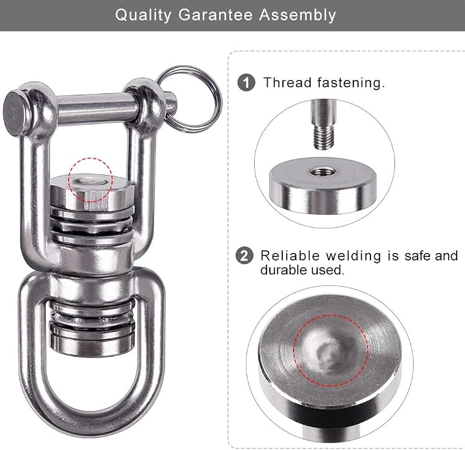 BeneLabel Swing Swivel with 2 Bearing, 360° Rotation, 770LB Capacity, Safest Rotational Device Hanging Accessory for Web Tree Swing, Aerial Dance, Children's Swing, Yoga Swing Sets