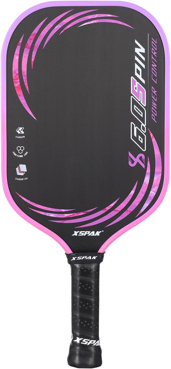 Pickleball Paddle, T700 Carbon Fiber Abrasion-Resistant Surface, 19MM Polypropylene Honeycomb core, USAPA Approved, High Grit,The Sandwich Core System Higher Density Weaving Process