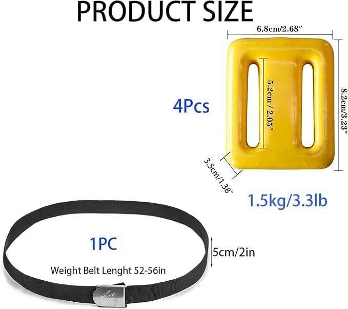 Dive Weights for Scuba Diving Weight Belt(1lb-4.4lb / 0.5kg-2kg),Vinyl Scuba Weights, Coated Dive Weights,Coated Lead Diving Weights, Dive Belt Weights for Freediving, Spearfishing
