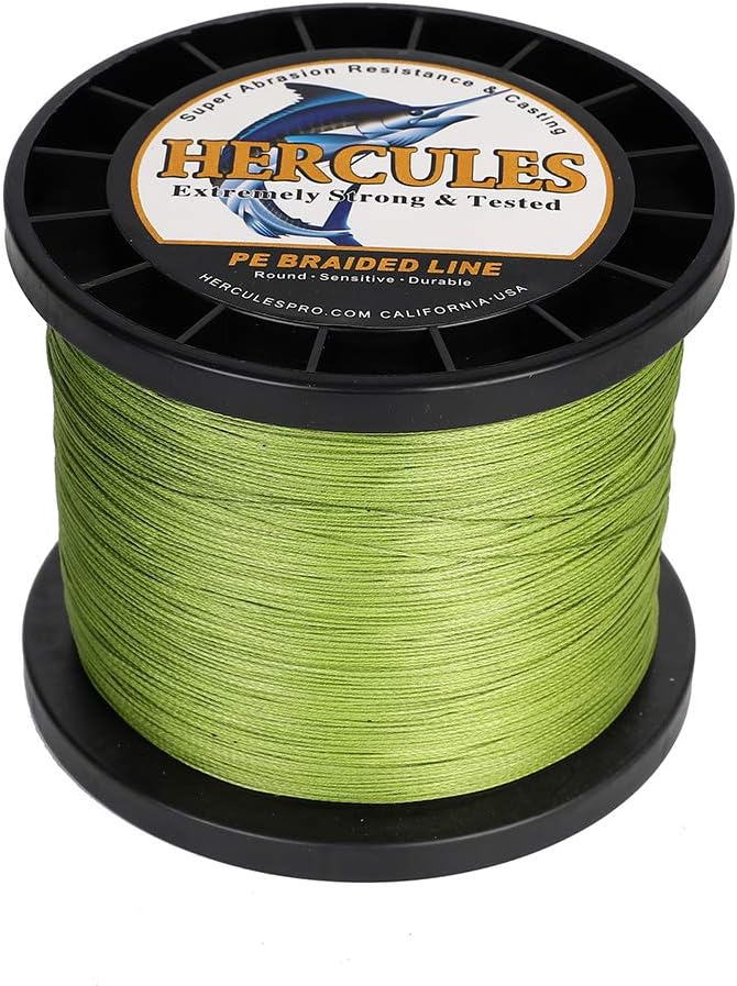 HERCULES Cost-Effective Super Cast 8 Strands Braided Fishing Line 10LB to 300LB Test for Salt-Water,109/328/547/1094 Yards(100M/300M/500M/1000M),Diam.#0.12MM-1.2MM,Hi-Grade Performance,Variety Colors
