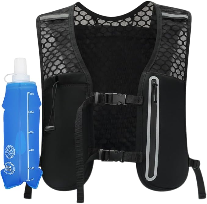 Running Vest for Women Men Hydration Backpack with 500ml Soft Flask Lightweight Water Pack
