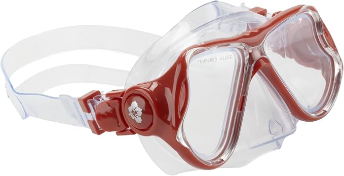 Hawaii Divers Manta Ray Adult Snorkel Set - Premium 2-Window Tempered Glass Snorkel Mask with Silicone Mouthpiece, Snorkeling Gear for Adults