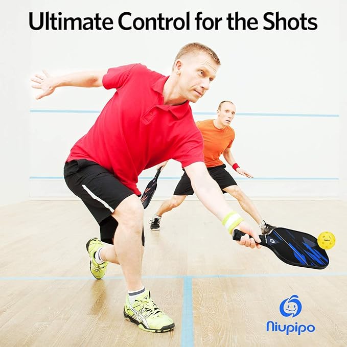 niupipo Pickleball Paddles Set of 2 or 4, USAPA Approved Fiberglass Pickleball Paddle Set with Balls and Bag, Polypropylene Honeycomb Core, Lightweight Pickleball Paddles for Beginners Men Women