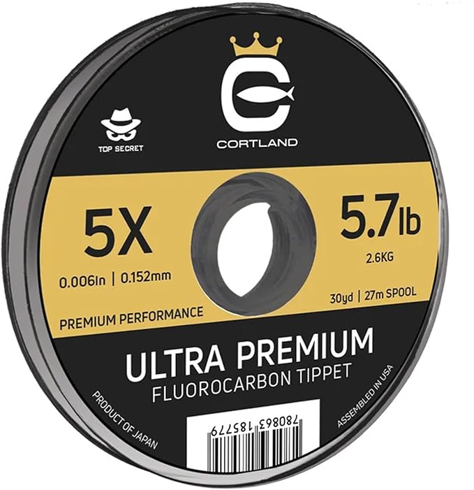 CORTLAND Ultra Premium Fluorocarbon Durable Flexible Abrasion-Resistant Trout Tippet with Plasma Finish for Freshwater | Nymphing/Dry Fly Fishing/Streamer Fishing