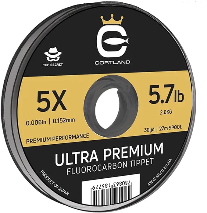 CORTLAND Ultra Premium Fluorocarbon Durable Flexible Abrasion-Resistant Trout Tippet with Plasma Finish for Freshwater | Nymphing/Dry Fly Fishing/Streamer Fishing