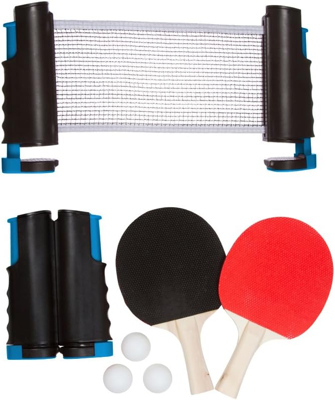 Trademark Innovations Anywhere Table Tennis Set with Paddles and Balls