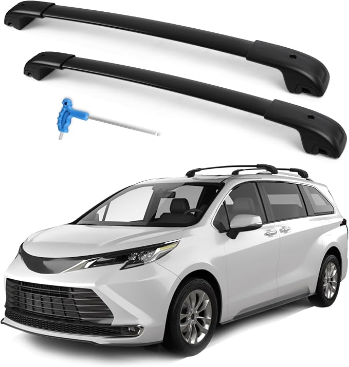 Roof Rack Cross Bars Compatible with Toyota Sienna 2021-2025 (Not for XSE), 300LBS Heavy Duty Adjustable Aluminum Cargo Bar for Rooftop Carrier, Cross Bars for Luggage, Kayak, Canoe, Bike, Snowboard