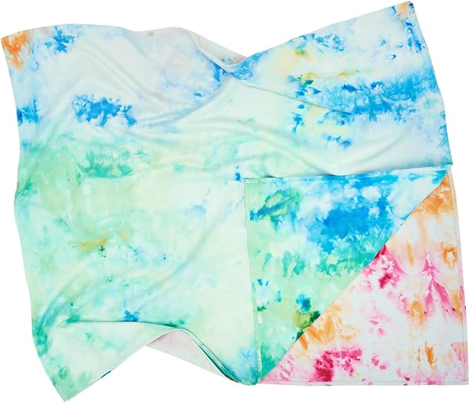 Dock & Bay Beach Towel - Quick Dry, Sand Free - Compact, Lightweight - 100% Recycled - Includes Bag - Sunset Splash - Large (160x90cm, 63x35)