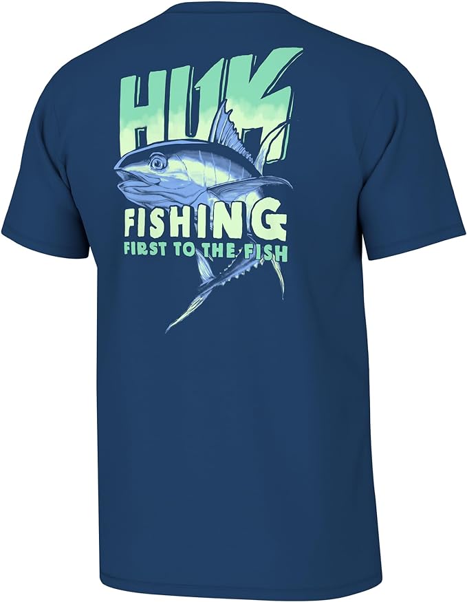 HUK Mens Fishing Graphic Tee, Performance Short Sleeve, Quick-Dry