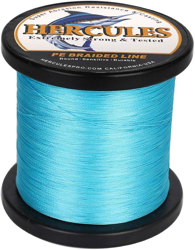 HERCULES Cost-Effective Super Strong 4 Strands Braided Fishing Line 6LB to 100LB Test for Salt-Water, 109/328 / 547/1094 Yards (100M / 300M / 500M / 1000M), Diam# 0.08MM - 0.55MM, Hi-Grade