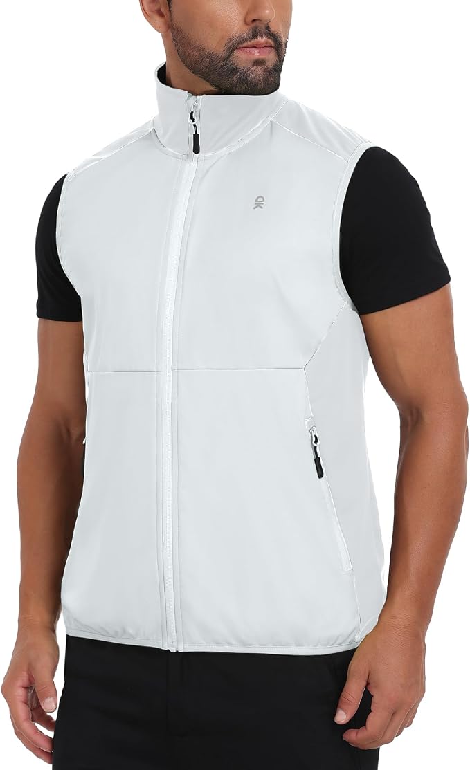 Little Donkey Andy Men's Water-resistant Outerwear Vests, Stretch Windproof Vest for Cycling, Running, Golf