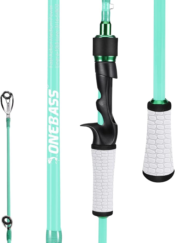 One Bass Fishing Rod, Spinning & Casting Fishing Pole with 30 Ton Carbon Fiber