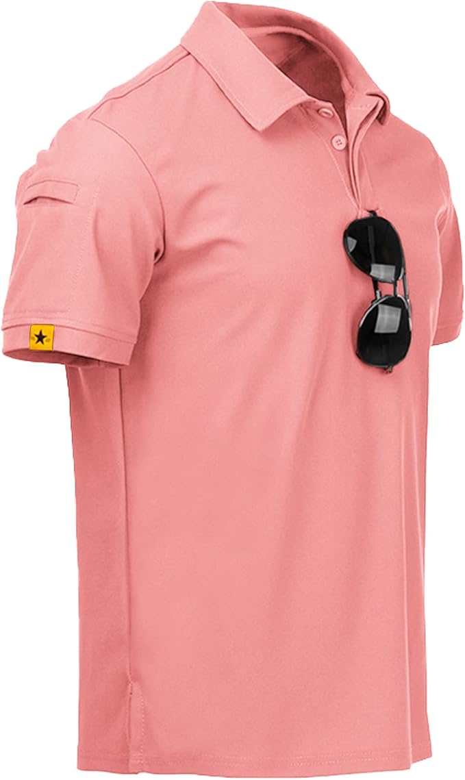 ZITY Mens Polo Shirt Short Sleeve Sports Tactical T-Shirt Athletic Golf Polos Daily Casual Stylish Collared Shirts for Men