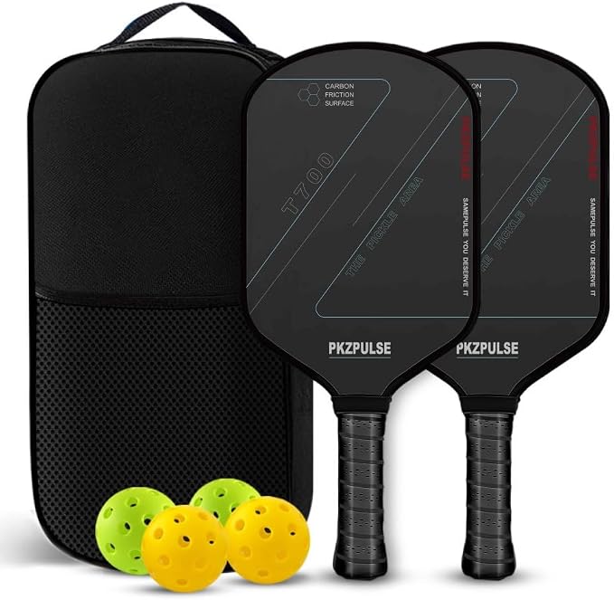 Pickleball Paddles Set – 2 Paddles, 4 Standard Balls, Portable Bag – for Casual Play & Family Fun