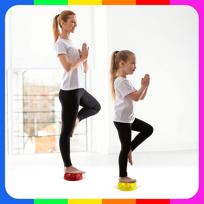 Yes4All Hedgehog Balance Pods for Exercise, Core Body Balancing, Balance Pods for Youth & Adults with Hand Pump - Set of 5