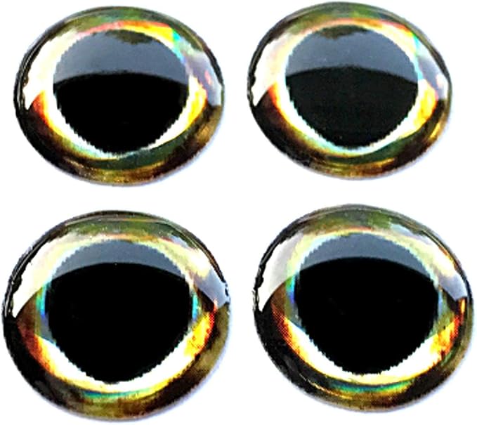 Brule 3-D Holographic Epoxy Fish Eyes (5mm-20mm) 60 Pack, Handpoured, Fishing Fly Tying Lures DIY Crafts