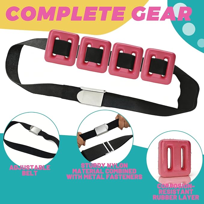 4 Pcs Scuba Weight Belt Set,Diving Weight Belt Coated Dive Weights with Nylon Belt