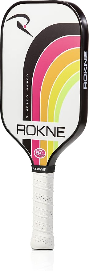 ROKNE Curve Classic Pickleball Paddle | USAPA Approved Fiberglass Pickleball Paddles | Precision Engineering & Comfort | ProGrit Texture for Max Spin & Power | Paddle