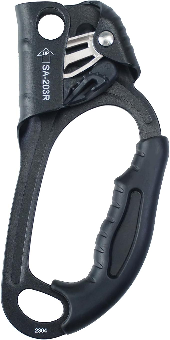 UIAA & CE Certified Climbing Rappelling Equip Hand Ascender Left Right Hand for 8-13mm Rope 4kN