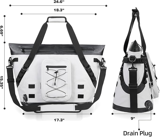 MORXPLOR Insulated Fish Cooler Kill Bag with Flat Bottom-26x18 31x14 40x16 50x18 60x20 70x25 Inches Waterproof Fishing Tackle Kill Cooler Bag