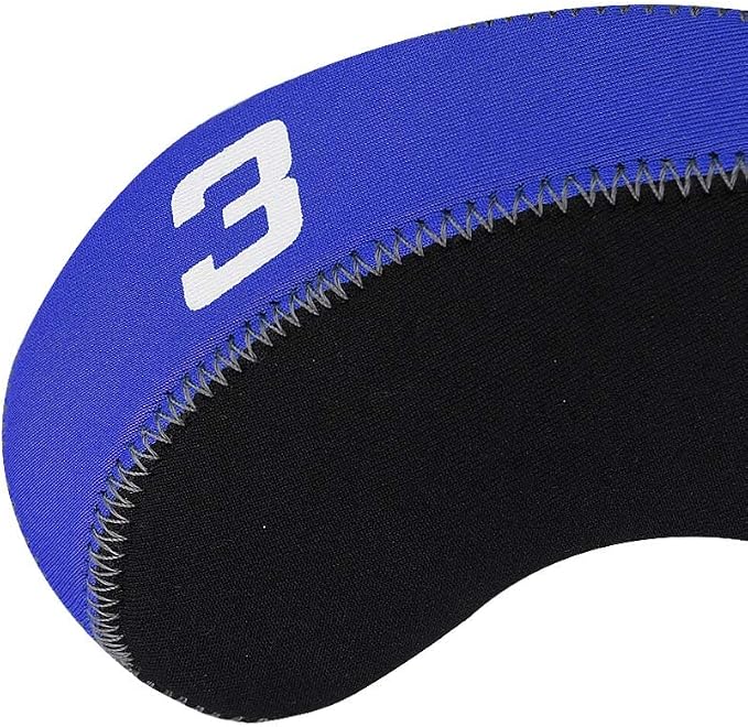 Crafrsman Golf Neoprene Iron Cover Set Blue and Black Golf Headcover Set