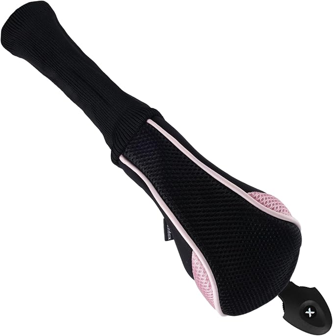 Andux 4 Pack Long Neck Golf Hybrid Club Head Covers Dial No. Tag CTMT-01 | Mesh Breathable material | all the Same Size | Coloured Piping | Pull-On Closure