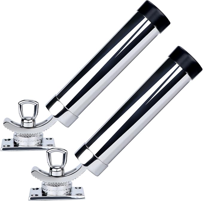 2Pcs Fishing Rod Holder, 360 Adjustable Rod Outrigger, 316 Stainless Steel Fishing Pole Support for Marine Boat Yacht